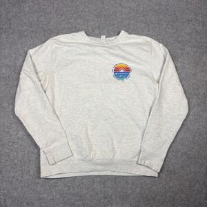 Just Hoods Green Room Surf School Lahinch Gray Crewneck Sweatshirt Mens M